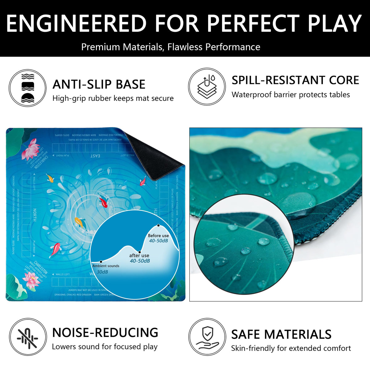 CUFURNIX Mahjong Mat rolled with carrying bag for easy transport