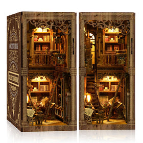 Cuiwos Book Nook Kit Classic Edition front view with vintage library vibes.