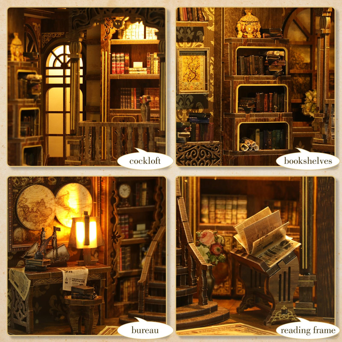 Cuiwos Vintage library room design inspires cozy reading corners.