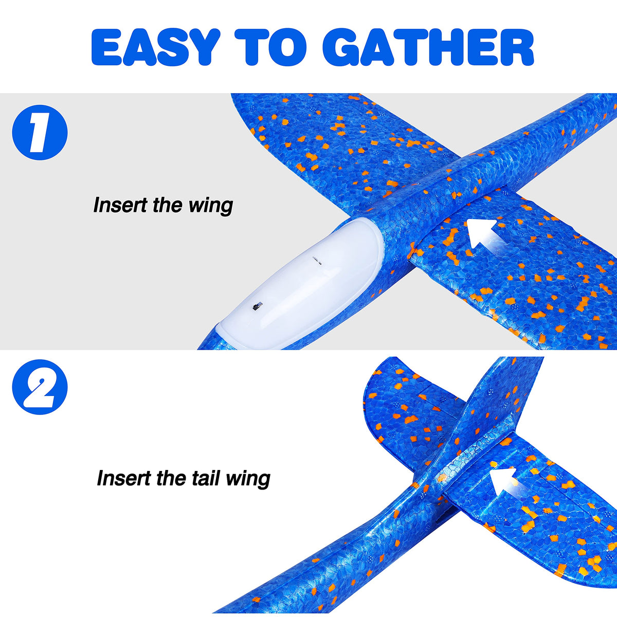 CUKU large foam plane 17.5-inch throw for long, stable glides.