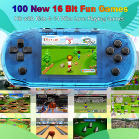 CULAGEiMi blue handheld console with 3.2-inch screen delivers clear visuals for kids.