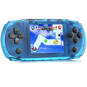CULAGEiMi blue handheld console front view, easy access to 100 retro games for travel and play.