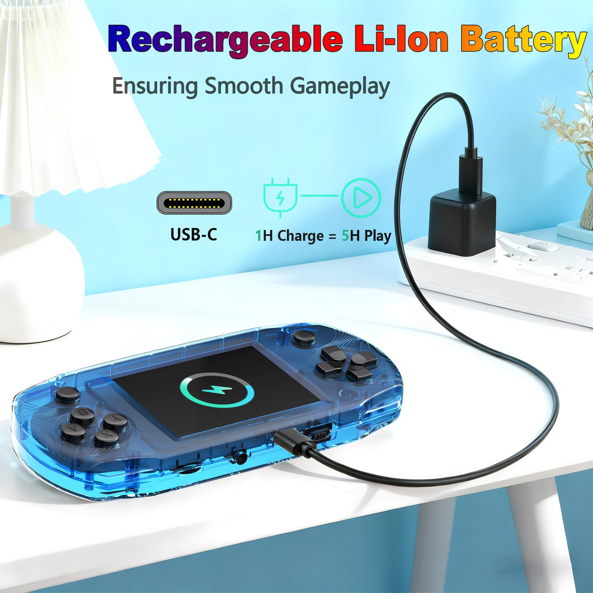 CULAGEiMi rechargeable USB-C battery offers hours of playtime.