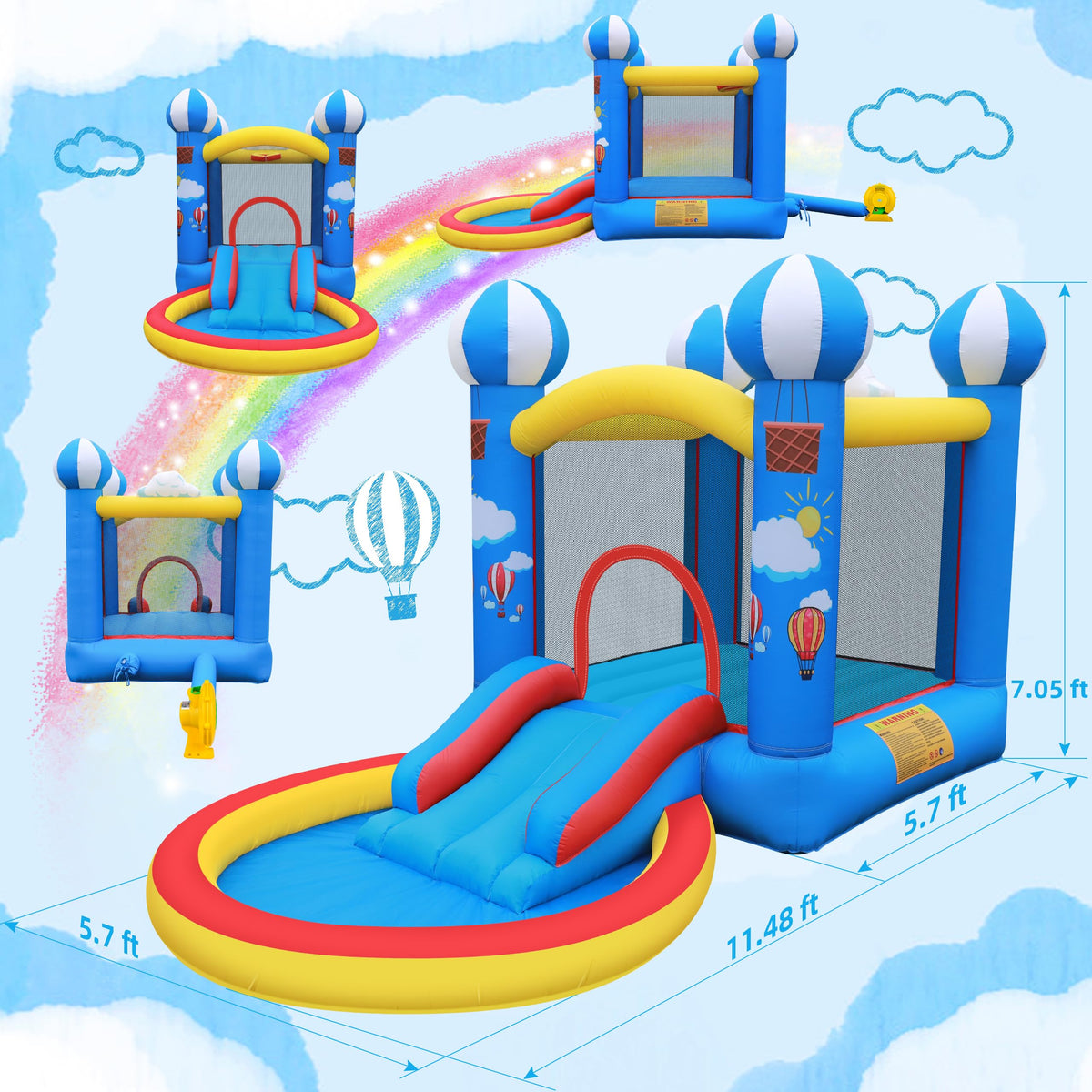 CulaLuva assembled bounce house ready for playtime.