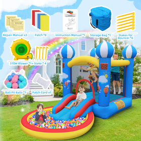 CulaLuva bounce house basketball rim for imaginative games.