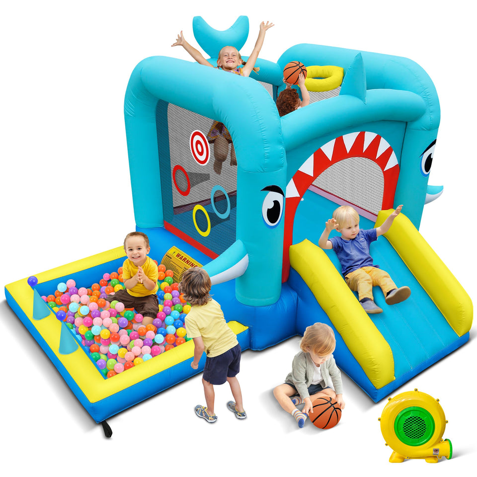 Culaluva inflatable bounce house front view for safe, colorful play for kids 3-6
