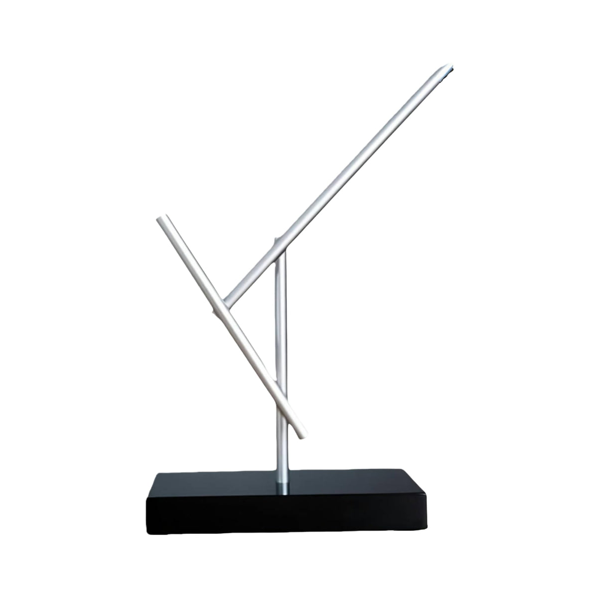 CulinaryEdge kinetic energy sculpture front view, a captivating desk centerpiece for focus and ambiance.