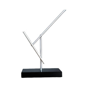CulinaryEdge kinetic energy sculpture front view, a captivating desk centerpiece for focus and ambiance.