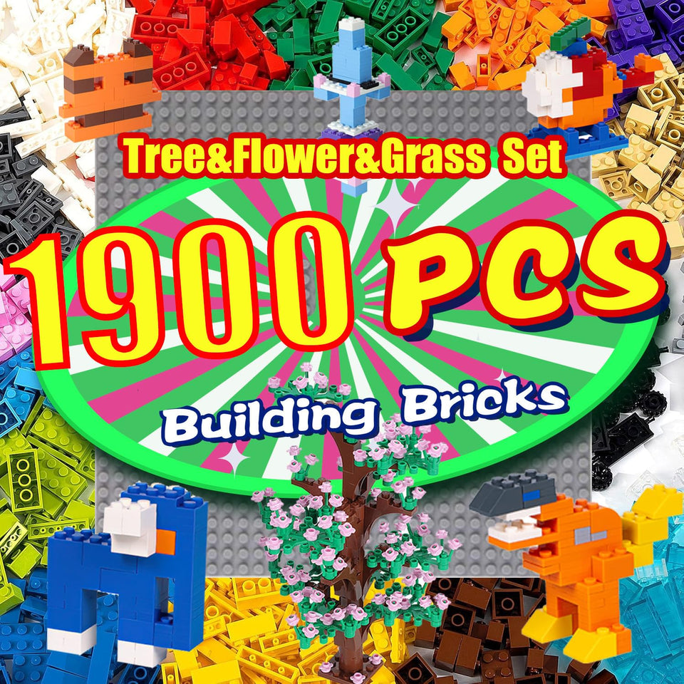 CumeysNon 1900-piece building bricks set with durable interlocks for creative play
