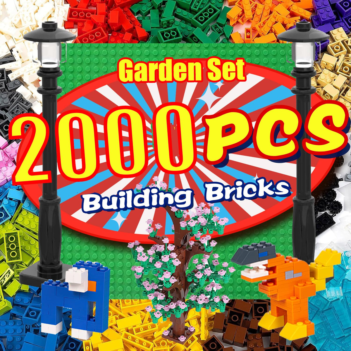 Cumeysnon 2000-piece set offers versatile bricks for creative, educational play.