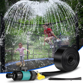 Cunhill LED edge strip provides visible, colorful illumination for evening trampoline sessions.