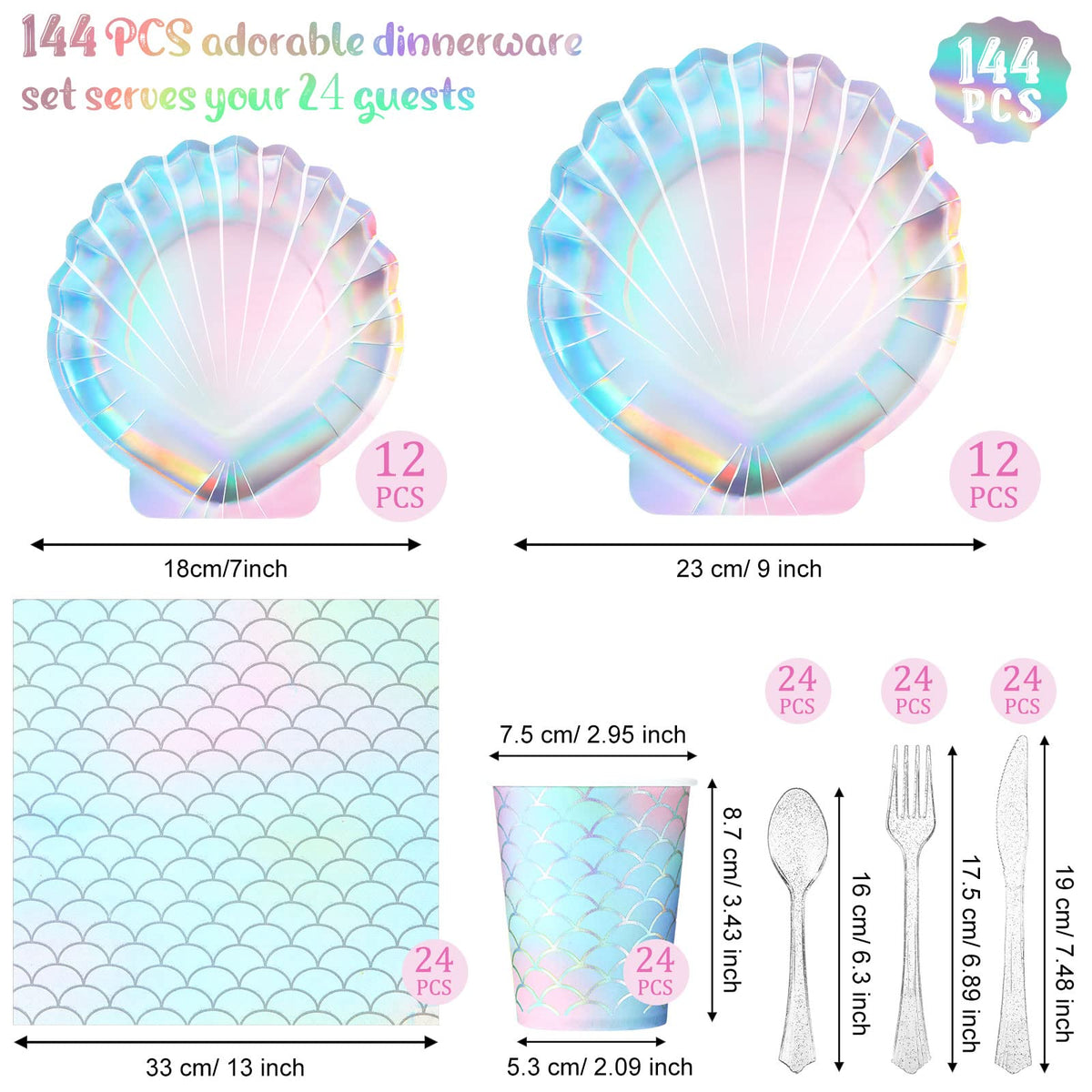 Cunhill Mermaid napkins with mermaid-scale print adding color and elegance to the table.