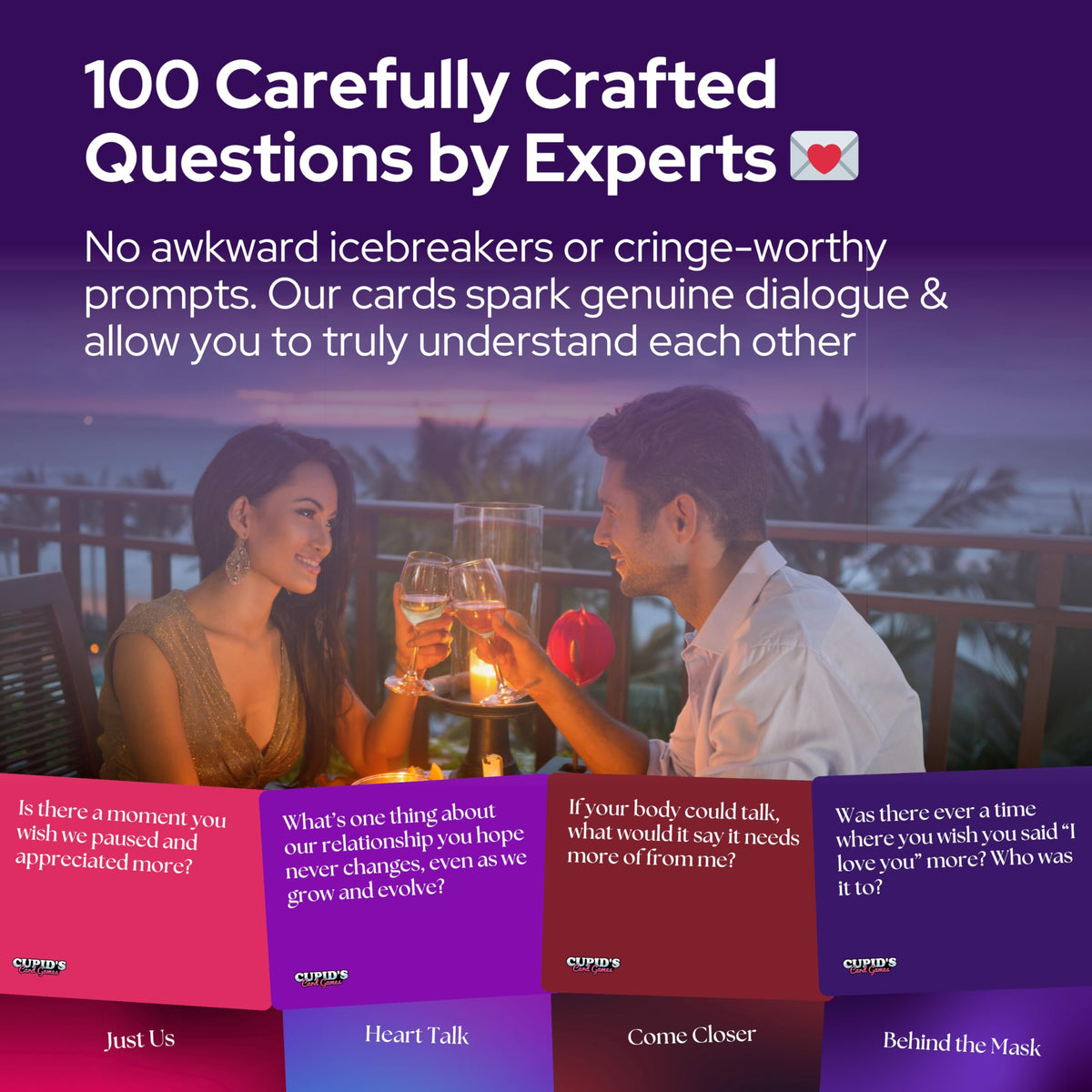 Cupid's Card Games date night setup with candles, creating intimate atmosphere