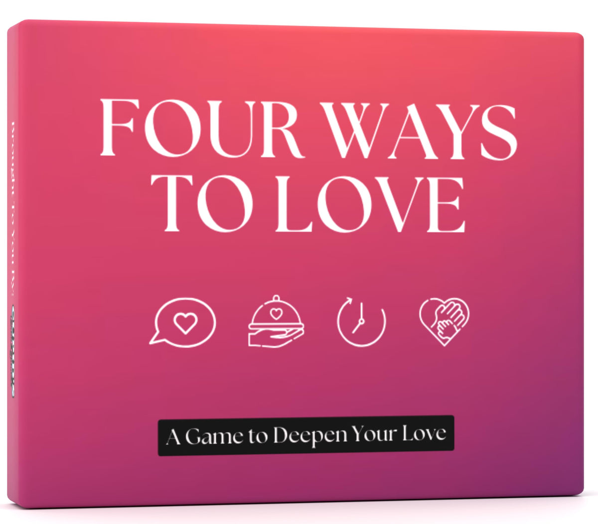 Cupid's Card Games Four Ways to Love box on table, ideal for cozy date nights