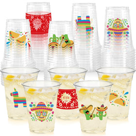 CUPLOOV Fiesta Cups 12oz straw hats design for festive Cinco de Mayo parties
