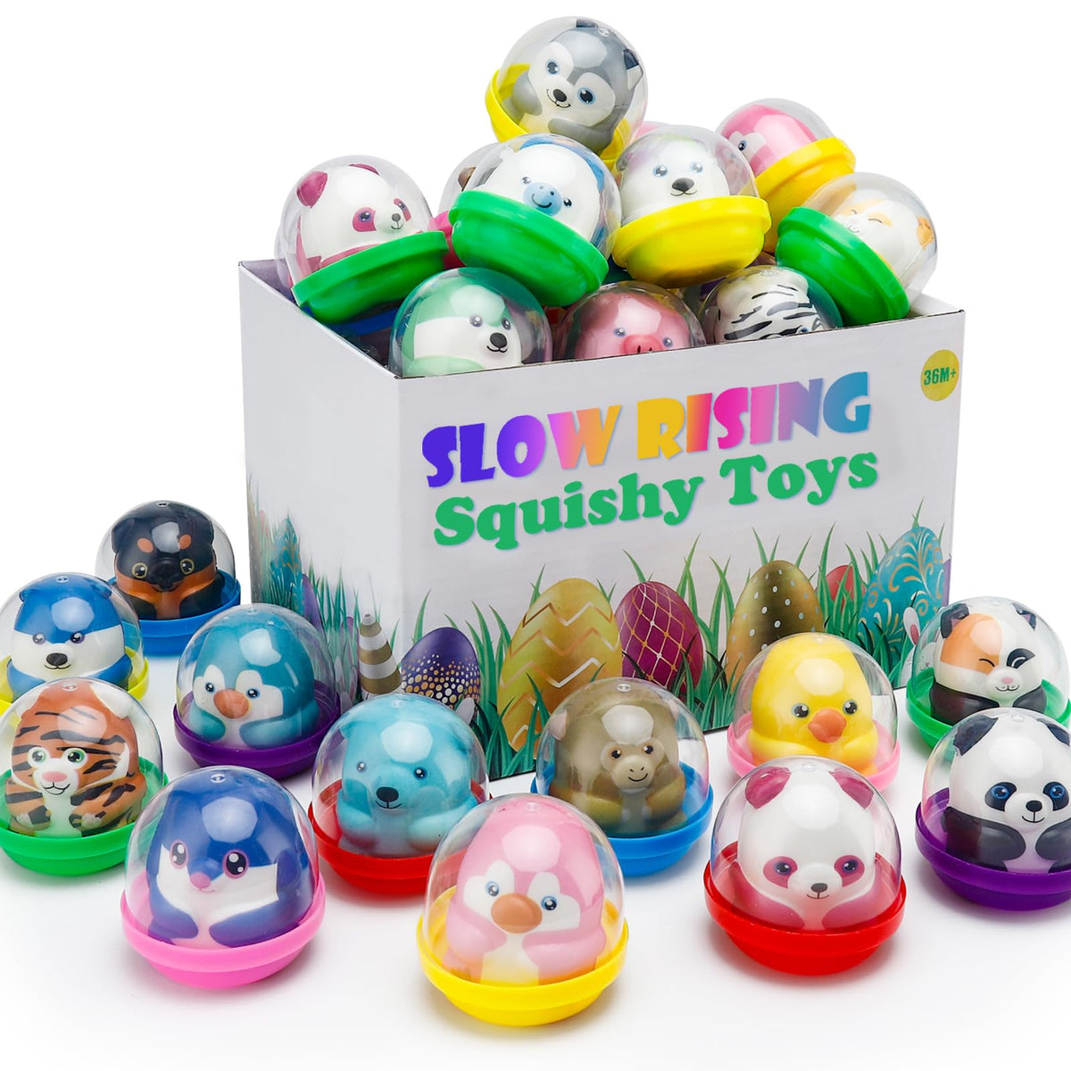 Curibble slow-rise animal toy with capsule for party favors and classroom prizes.