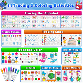 Curious 2 Learn washable markers for tracing and coloring practice.