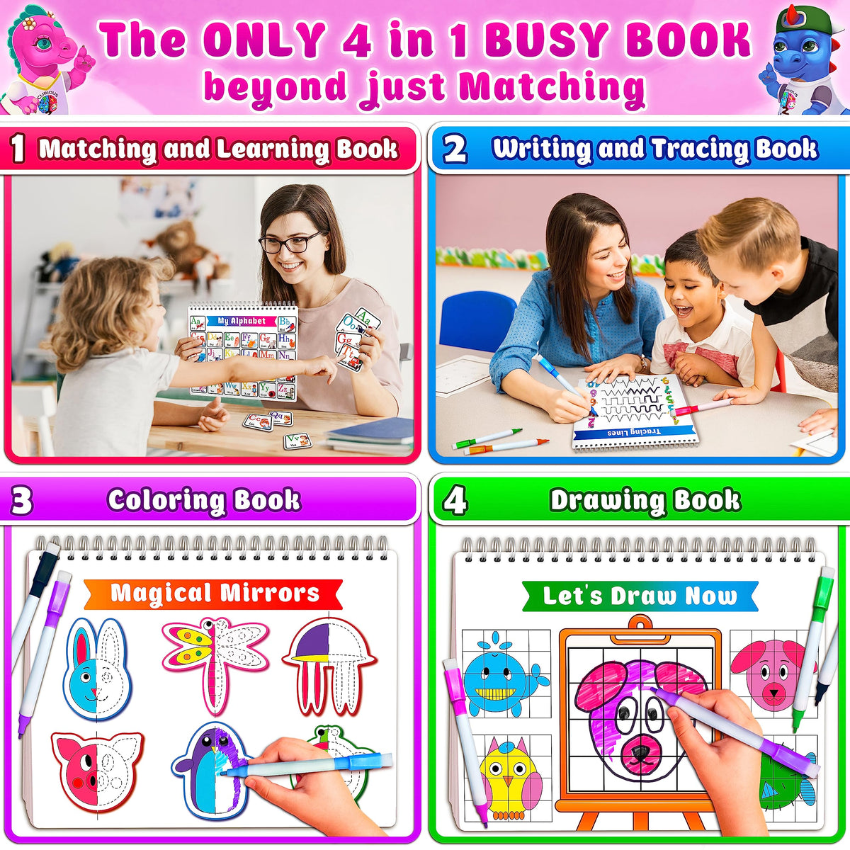 Premium thick pages resist bending for daily toddler use