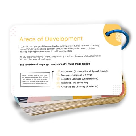 Curious Baby at-home play ideas page shows practical ways to use cards.
