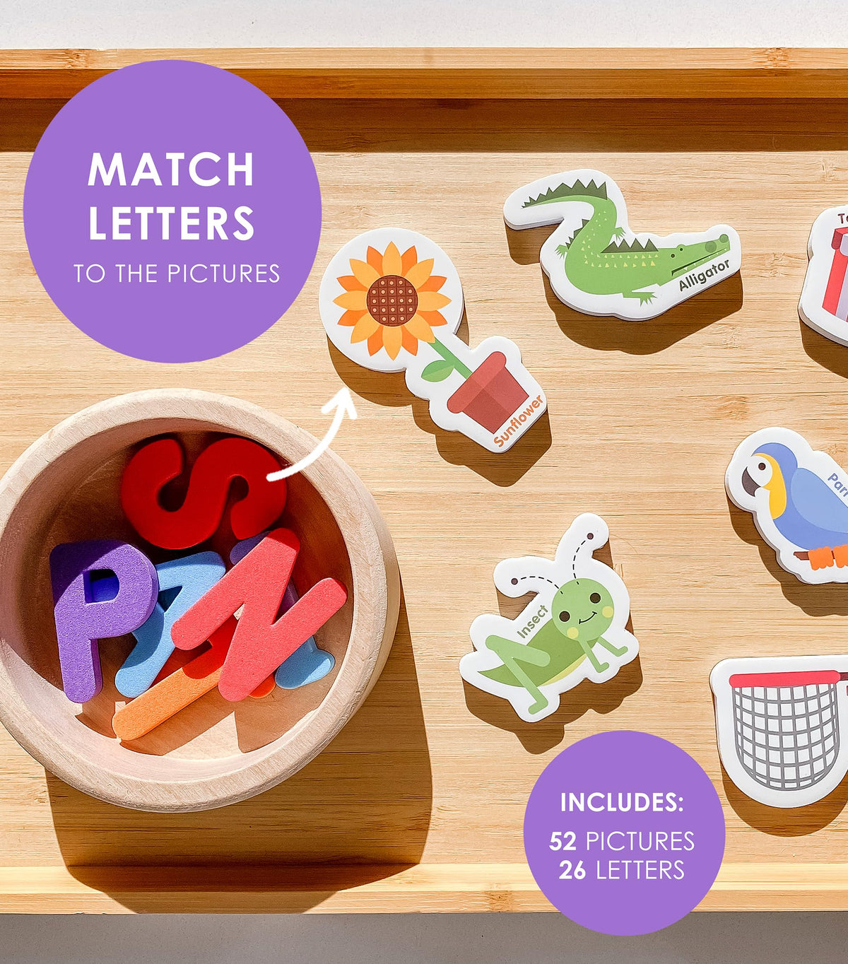 Curious Columbus magnets feature names beside pictures to boost object association.