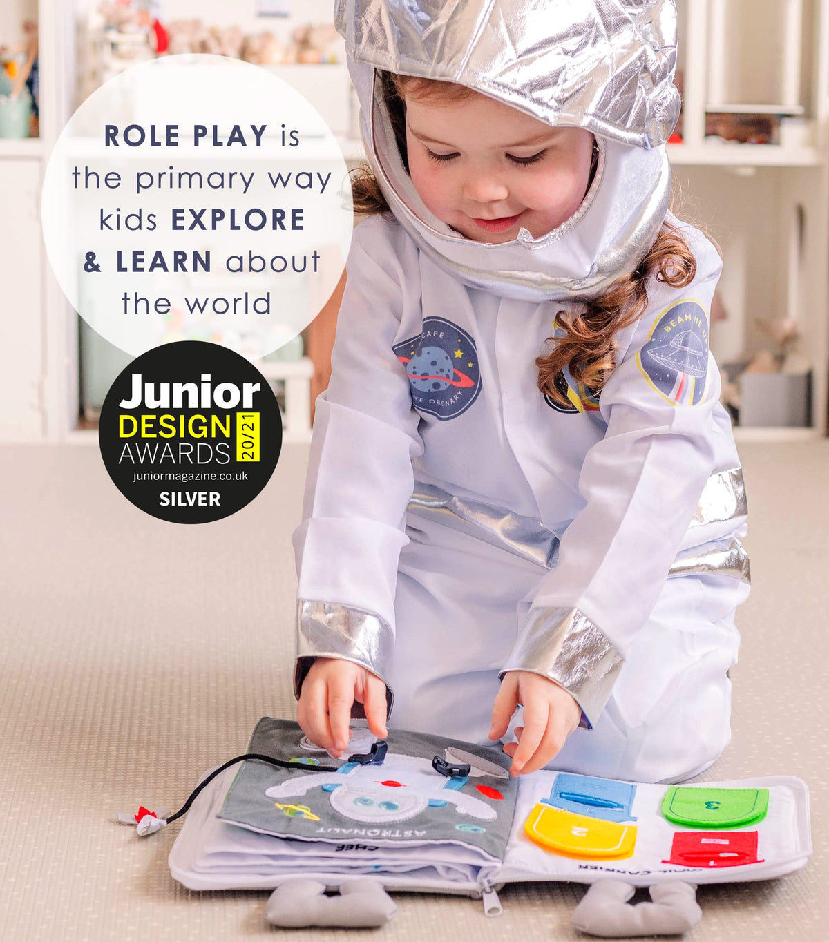 Curious Columbus Quiet Book role-play prompts support early learning.