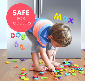 Curious Columbus soft foam magnets feel sturdy for little hands.