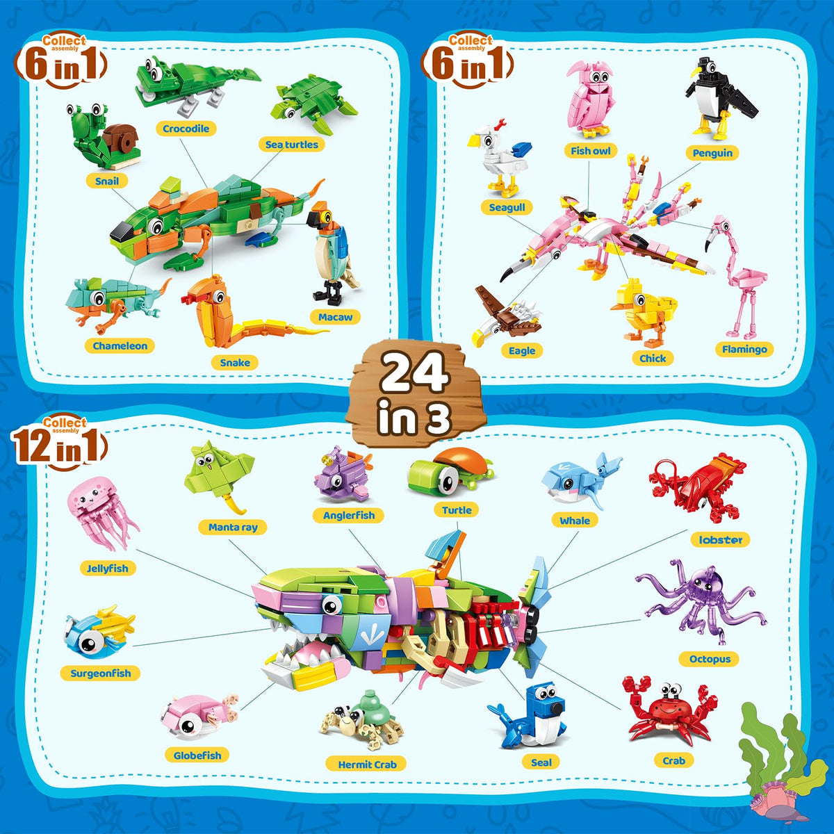 Custoduy 6in1 and 12in1 animal builds promote hands-on learning