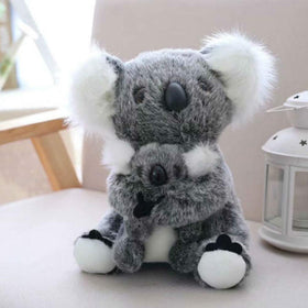 Cute Rabbit mother koala plush, 11 inch, black, ideal for cuddling.
