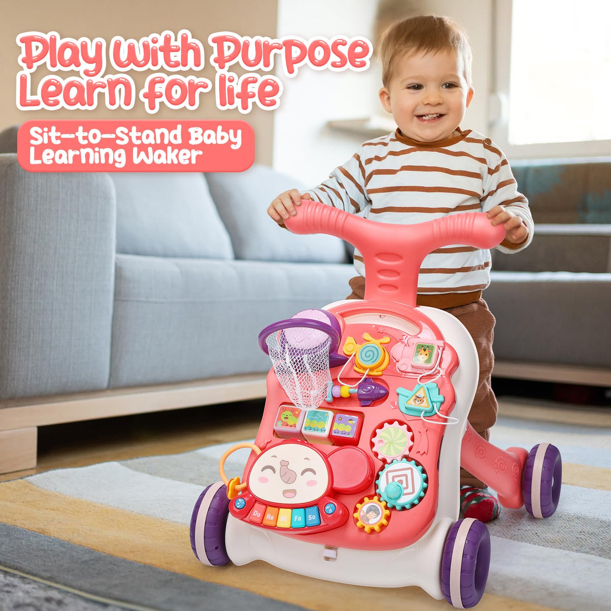 CUTE STONE activity panel detachable invites motor play and color discovery.