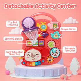 CUTE STONE colorful gears and rattles encourage hand-eye coordination.