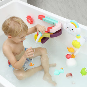 Cute Stone 33-piece set includes all-in-one bath toys, great for gifting and busy bath routines.