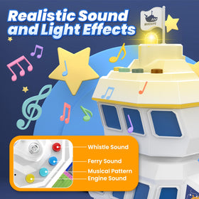 CUTE STONE built-in sounds and lights enhance immersion during pretend voyages.