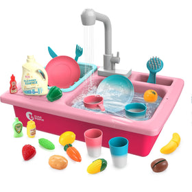 CUTE STONE color-changing kitchen sink toy with faucet for color learning during water play