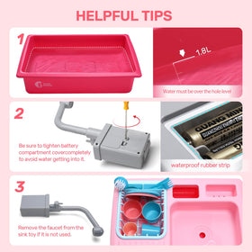 CUTE STONE dish rack and dishes for organized pretend play