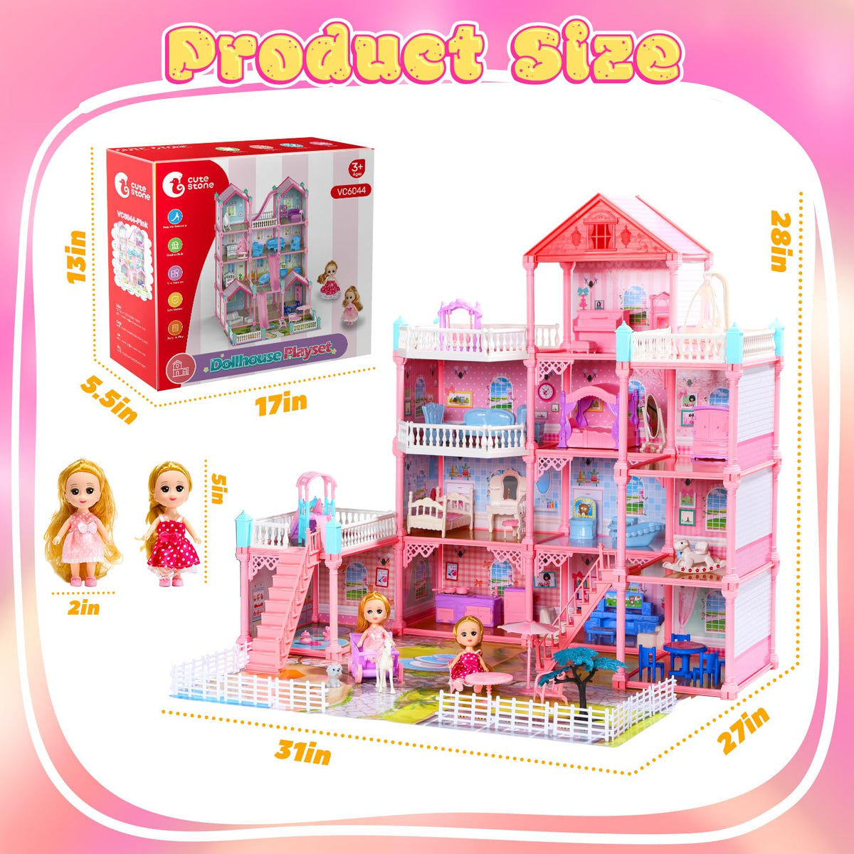 Cute Stone gift-ready dollhouse is a perfect present for birthdays.