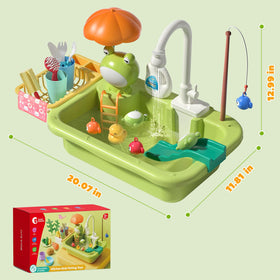 Cute Stone Fully Loaded Sink Setup shows a realistic setup with water flow