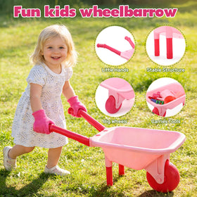CUTE STONE gardening gloves protect small hands during pretend gardening tasks.