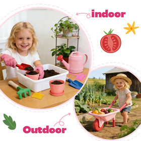 CUTE STONE hand rake helps kids explore texture while tidying garden corners.