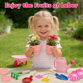 CUTE STONE plant tag helps label pretend garden plots for learning.
