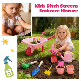 CUTE STONE watering can guides kids through pretend plant care with easy grip.