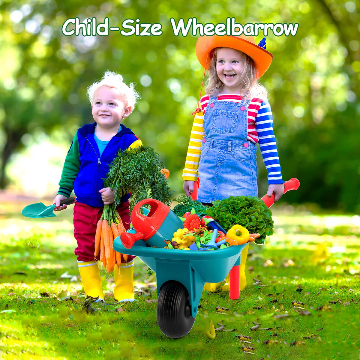 CUTE STONE kids watering can with comfy grip for mess-free watering