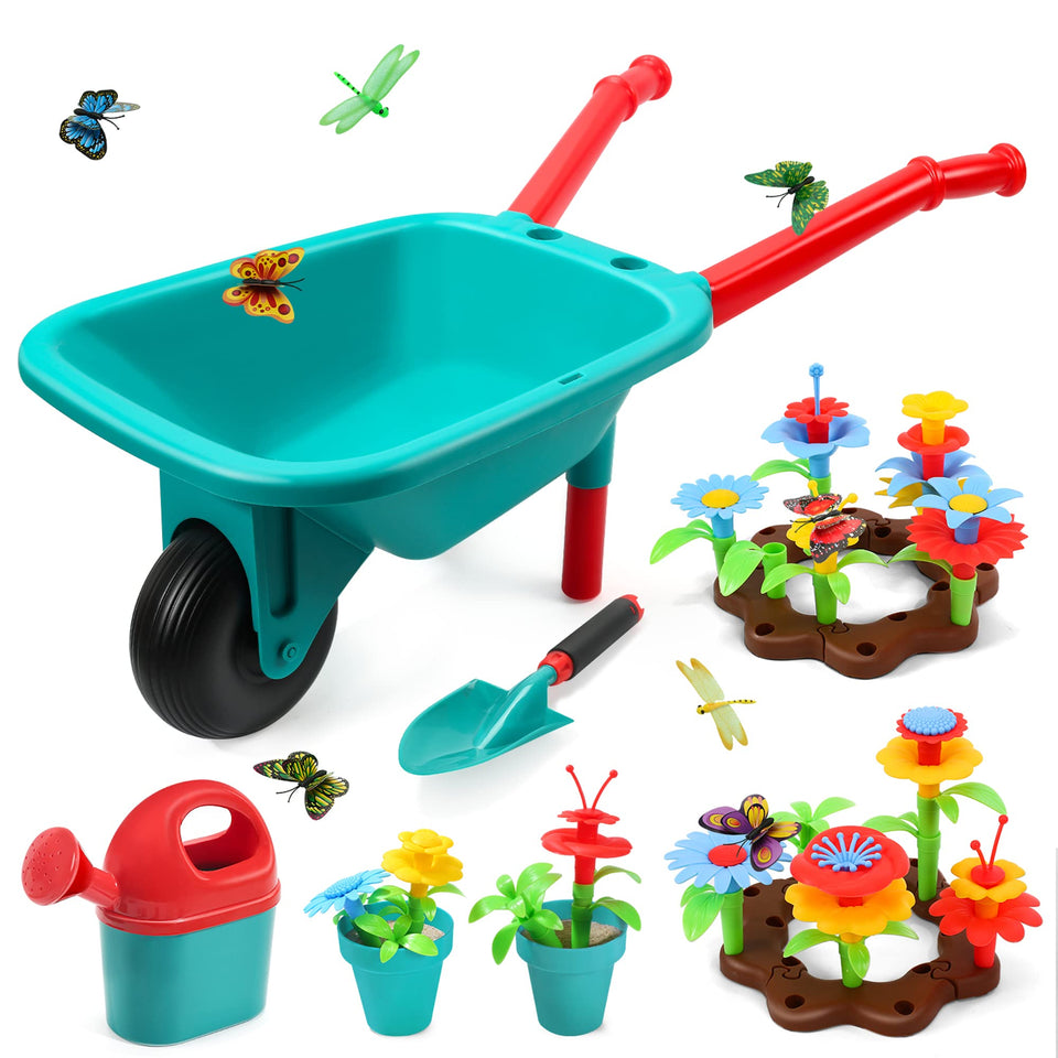 CUTE STONE kids gardening wheelbarrow for easy outdoor tool transport during play