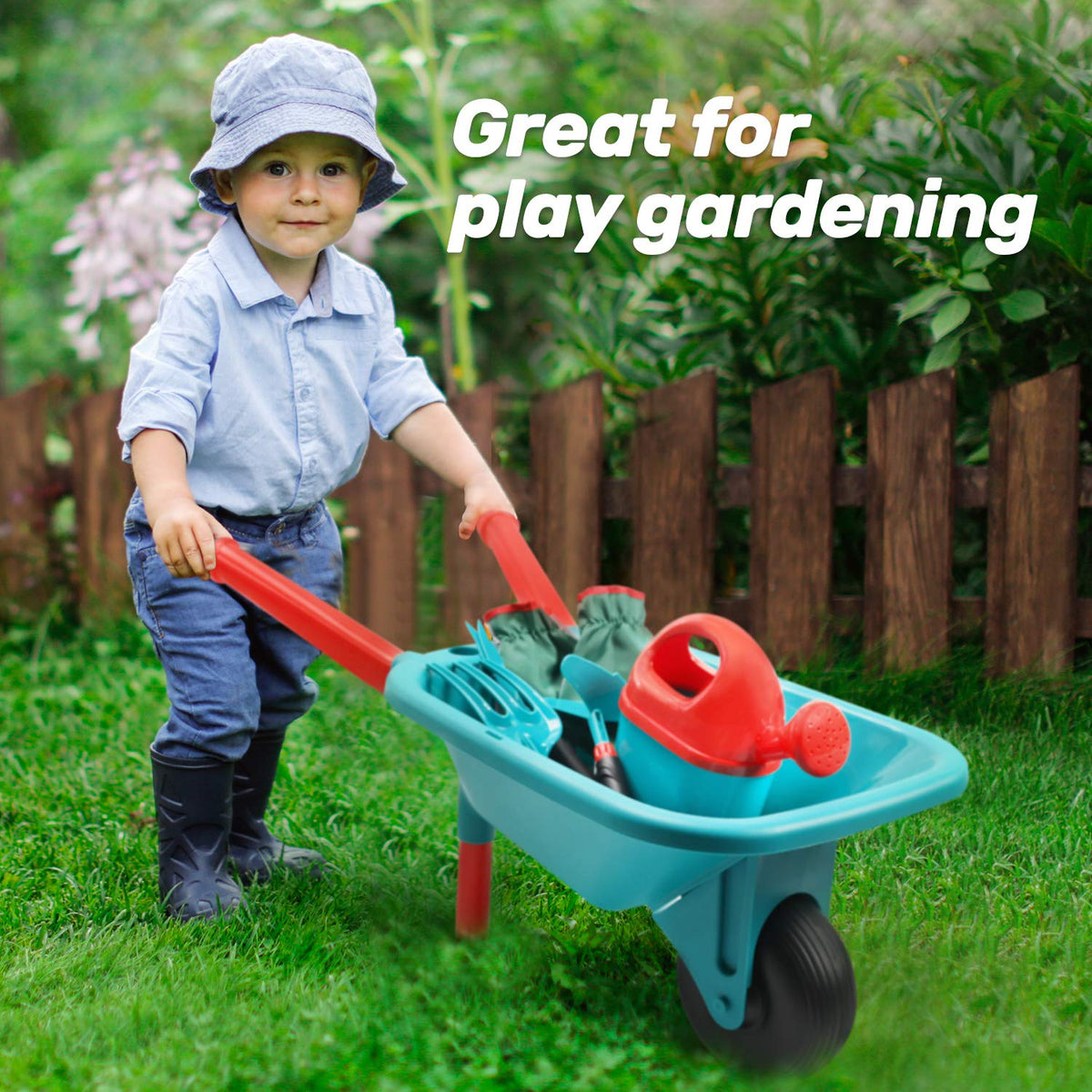 CUTE STONE kids hand rake; helps tidy soil and garden beds