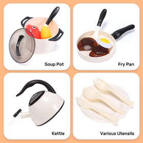 Cute Stone kid-friendly utensils set for realistic cooking role-play
