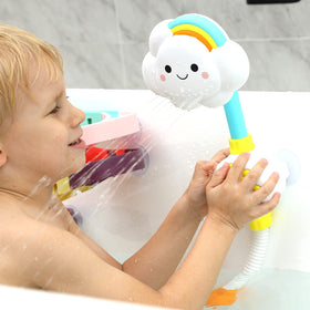 Cute Stone marble run water slide, interactive gears for curious problem-solving during bath time.