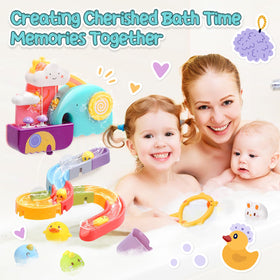 CUTE STONE mushroom rise action adds dynamic movement to bath time