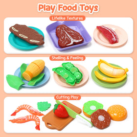 Cute Stone pretend food fruits and vegetables for colorful learning play