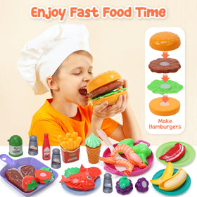 Cute Stone pretend meat beef pork bacon with Velcro for safe cutting play