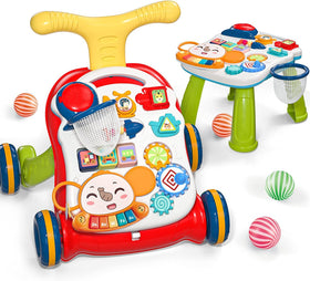 CUTE STONE Sit to Stand Walker front view with ergonomic handle for easy stepping.