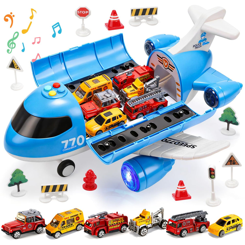 Cute Stone toy airplane with lights and sounds enhances imaginative play
